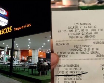 Mesero de taquería en Cancún insulta a comensales; los llama ‘piojos’ en el ticket