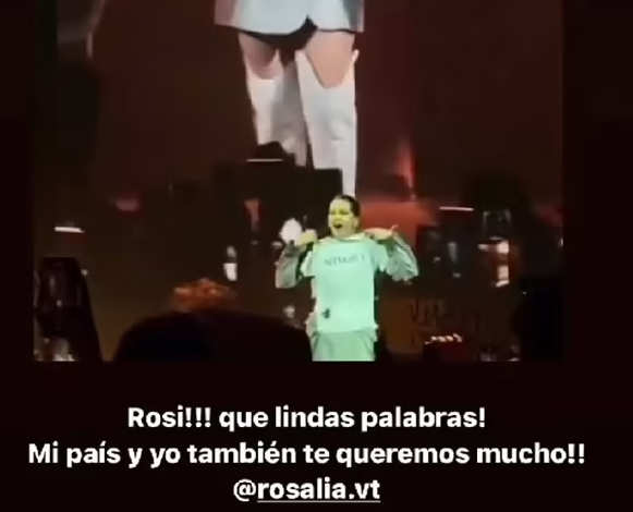 Rosalía manifiesta su admiración por Shakira durante concierto: “Amo a esta mujer”