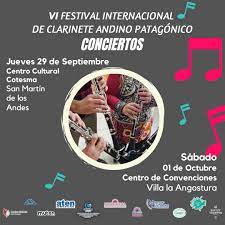 El cierre del “VI Festival Internacional de Clarinete Andino Patagónico” se realizará La Angostura