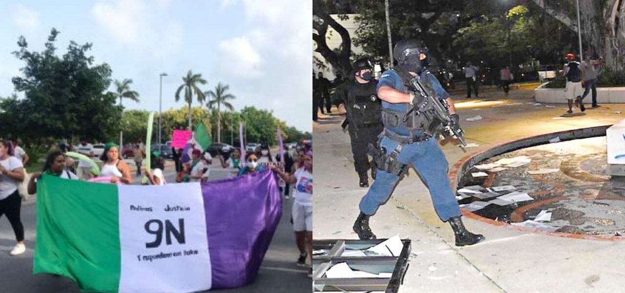 Arrancan en Cancún las manifestaciones por represión del 9N