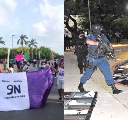 Arrancan en Cancún las manifestaciones por represión del 9N