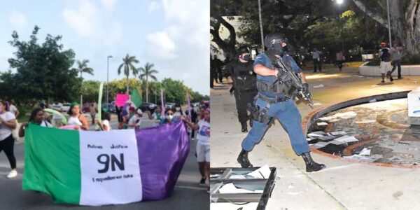 Arrancan en Cancún las manifestaciones por represión del 9N