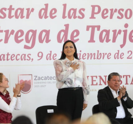 Ariadna Montiel encabeza entrega de 40 mil tarjetas de Bienestar en Zacatecas