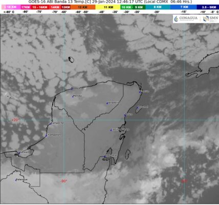 Preven lluvias aisladas en Quintana Roo y Yucatán